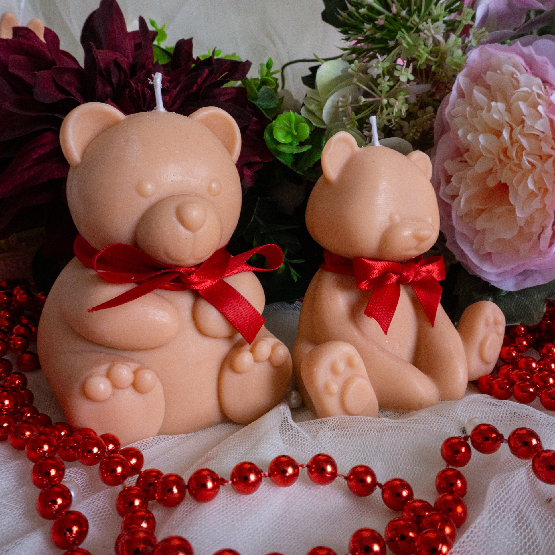 Photo 2 du duo bougies artisanales sculptées qui s'appellent "Duo Ours Teddy" 